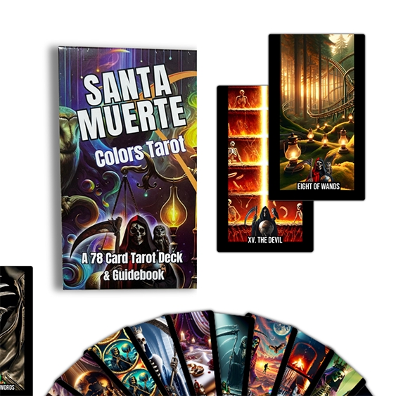 Every detail counts. Honor tradition while exploring new frontiers in artistry with the Santa Muerte Colors Tarot deck. Every detail counts. Honor tradition while exploring new frontiers in artistry with the Santa Muerte Colors Tarot deck.