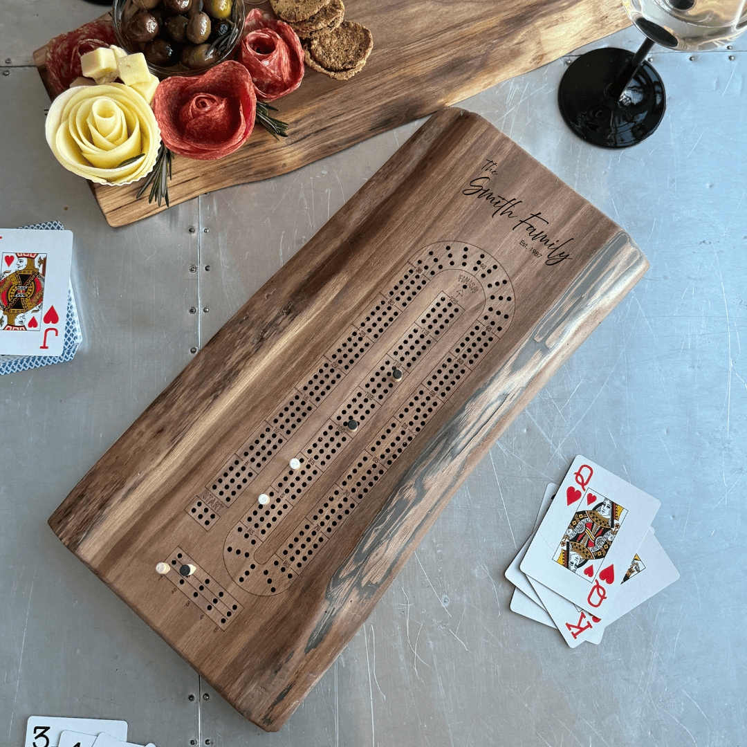 Roots To Table Walnut Cribbage Board