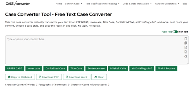 CaseConverter.tools Launches Free Online Tool to Instantly Fix Text Case and Formatting Errors CaseConverter.tools Launches Free Online Tool to Instantly Fix Text Case and Formatting Errors
