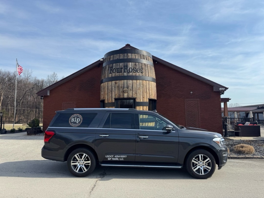 Luxury private transportation at Four Roses Distillery
