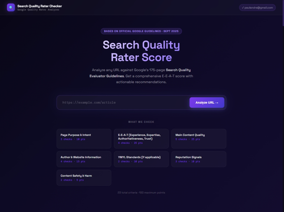 SEO veteran Paul Andre de Vera launches SearchQualityRater.com, a free content quality checker built on Google's own Search Quality Rater Guidelines SEO veteran Paul Andre de Vera launches SearchQualityRater.com, a free content quality checker built on Google's own Search Quality Rater Guidelines