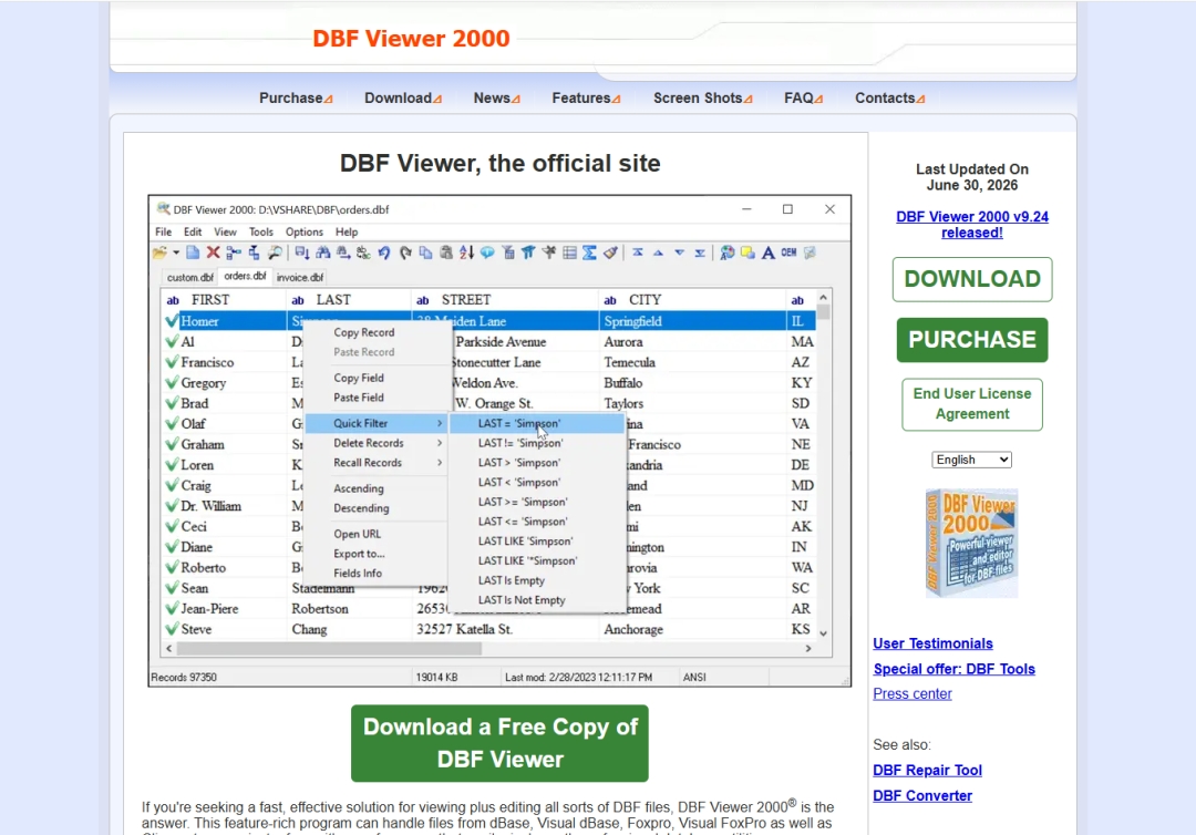DBF Viewer 2000 v9.24 Adds Record Range Support to Command Line DBF Viewer 2000 v9.24 Adds Record Range Support to Command Line