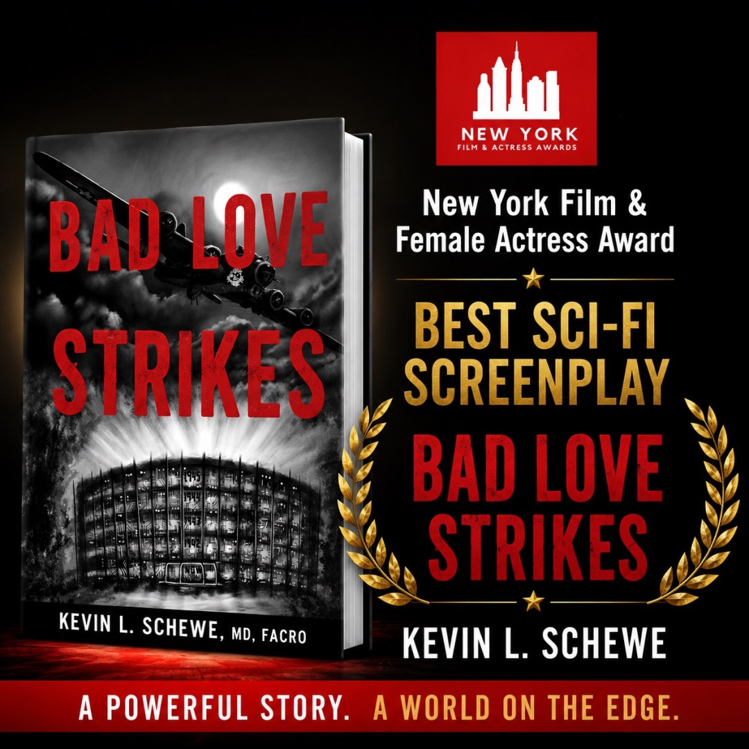 Kevin Schewe’s “Bad Love Strikes” Wins Best Sci-Fi Screenplay at New York Film & Female Actress Awards