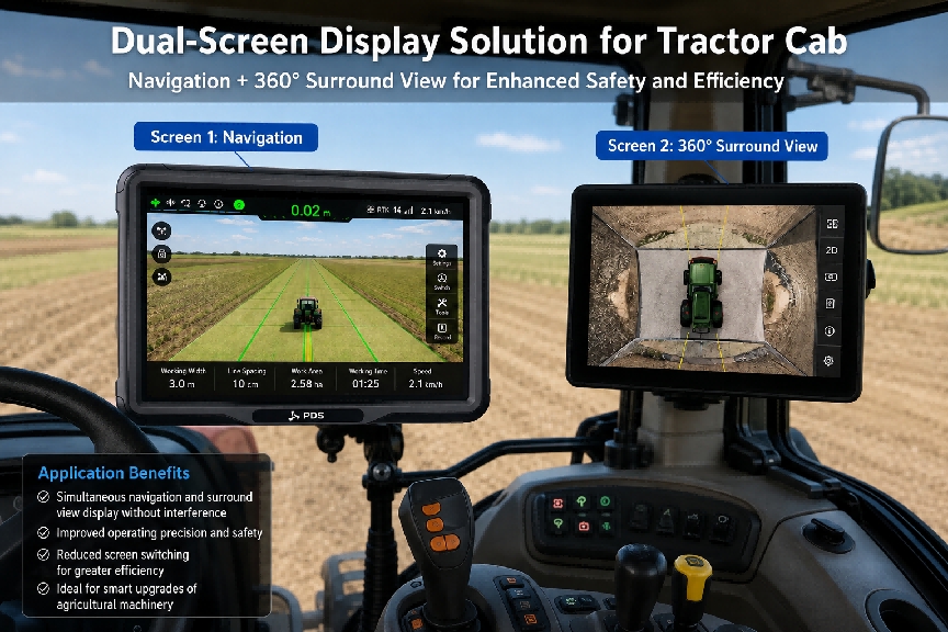 China’s PDS Technology Launches Dual-Display Rugged Vehicle-Mounted Computer for Precision Agriculture and RTK GNSS Navigation