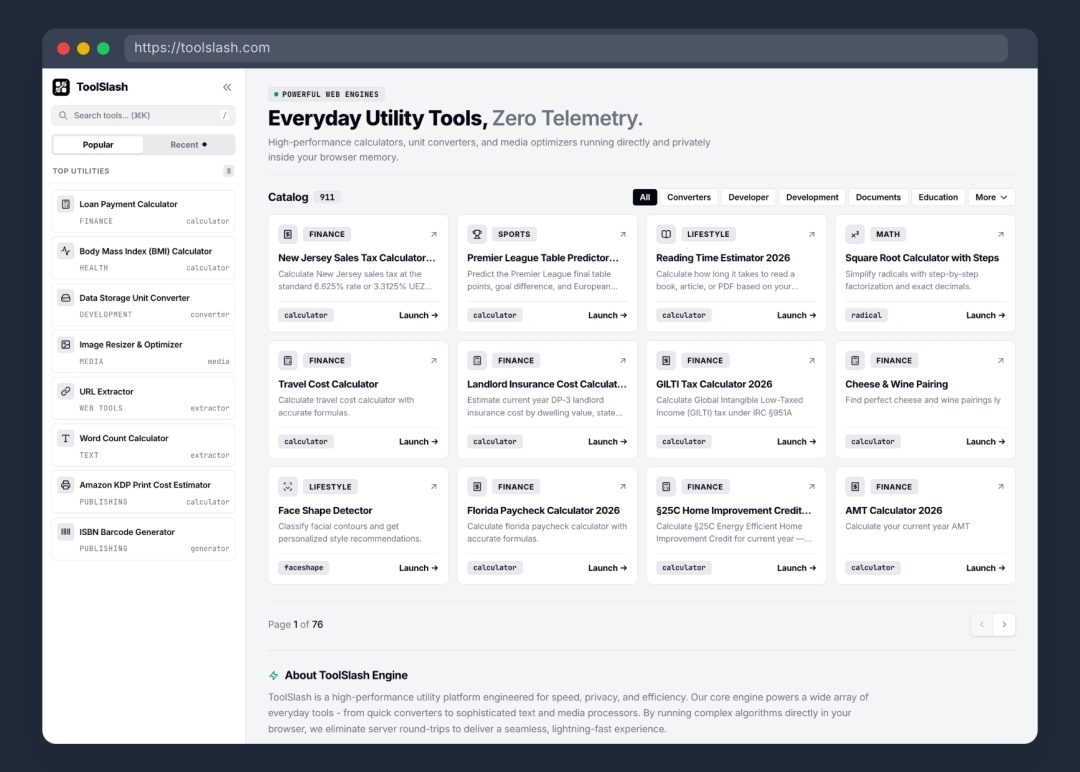 ToolSlash Launches Free Browser-Based Utility Suite With Zero Telemetry