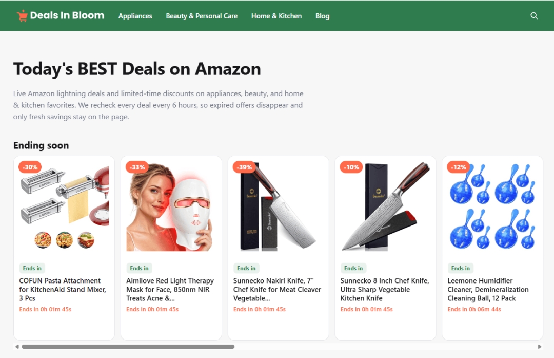 Deals in Bloom Launches to Help US Shoppers Find Live Amazon Deals on Home, Kitchen, and Beauty Products